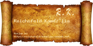 Reichsfeld Kamélia névjegykártya